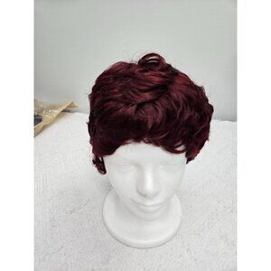 Short Layered Burgundy Wig With Accessories